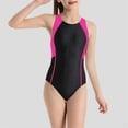 thumbnail image 1 of Gamivast Athletic One Piece Swimsuit for Teen Girls Color Block Racerback Sporty Training Monokini Summer Swimming Pool Wear Modest Beach Bathing Suit, 1 of 7