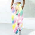 thumbnail image 1 of Gamivast Baggy Pants for Women Y2K Athletic Drawstring Elastic Waist Sweatpants Casual Rainbows Pants with Pockets Comfortable 2025 Fall Trendy Trousers, 1 of 4