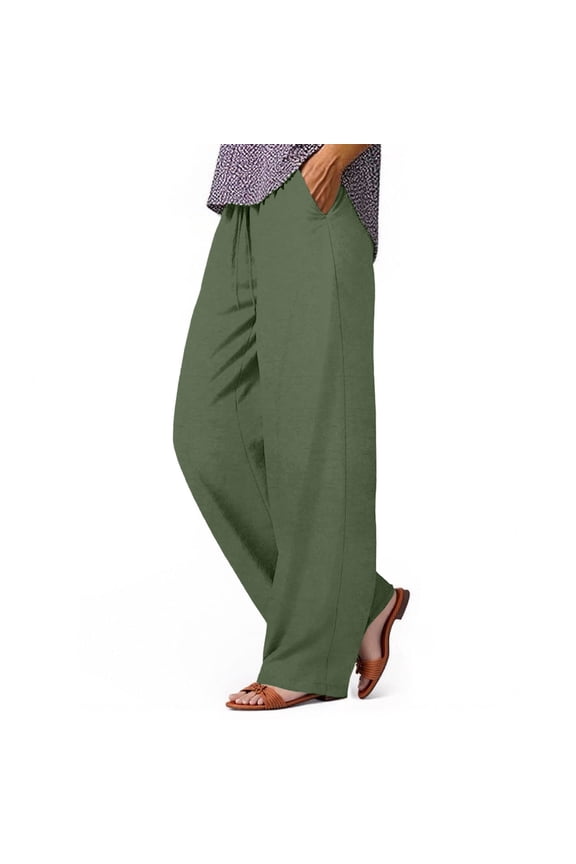 Baggy Pants for Women Elastic Waist Tall and Big Light Weight Trousers Comfortable Drawstring Solid Color Sweatpants Work Out Wide Leg Pants