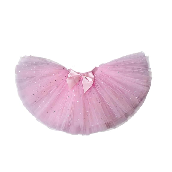 Gamivast Ballet Tutu for toddler Girls Shimmering Sparkly Layered Tulle Elastic Waist Bow Ballet Skirt Birthday Party Dress up