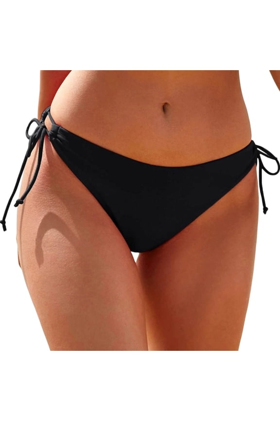 Bathing Suit Bottoms for Women with Side Tie Low Rise Cutout Bikini Bottoms Beach Swimming Adjustable Tie Side Swim Bottoms Vacation Summer Swimwear