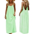 thumbnail image 1 of Gamivast Beach Dresses for Women Loose Fit Flowy Backless Cami Dress Vertical Striped Print Summer Maxi Dress Sleeveless Holiday Vacation Tropical Trip, 1 of 10