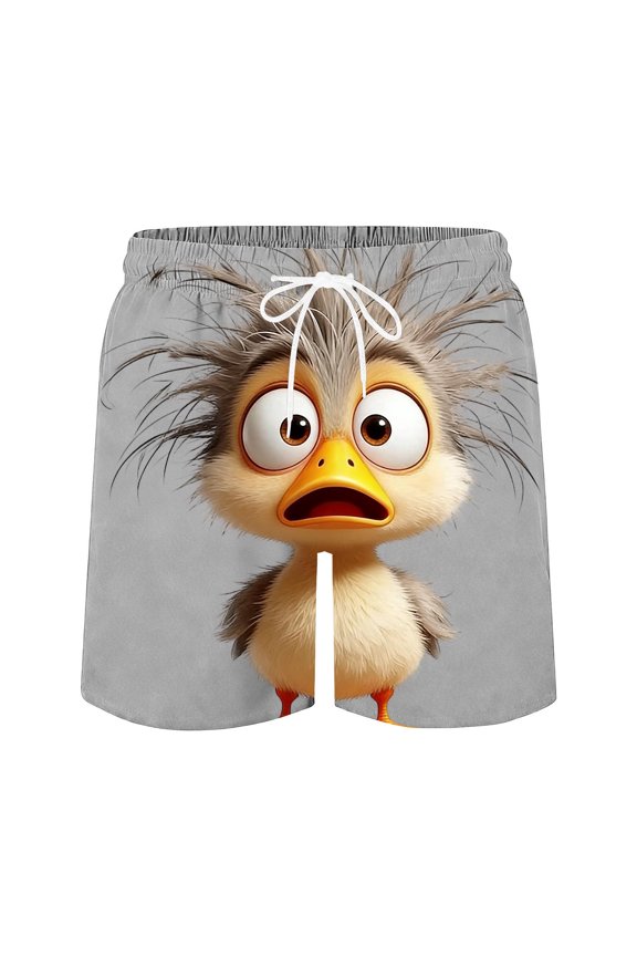 Board Shorts Men'S Angry Chicken Graphic Loose Fit Drawstring Swim Trunks 3D Print Quick Dry Summer Shorts Novelty Beach Vacation Swim