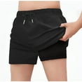 thumbnail image 1 of Gamivast Boy's 2 In 1 Running Shorts Quick Dry Workout Athletic Shorts with Built-In Compression Liner Elastic Waist Drawstring for Gym Training Swim Trunks, 1 of 5