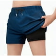 thumbnail image 1 of Gamivast Boy's 2 In 1 Running Shorts Quick Dry Workout Athletic Shorts with Built-In Compression Liner Elastic Waist Drawstring for Gym Training Swim Trunks, 1 of 6