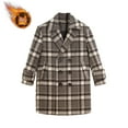 thumbnail image 1 of Gamivast Boy's Winter Coats Plaid formal Blazers Casual Double Breasted Wool Jackets Dress School Sport Notch Lapel Collar Coats with Pockets for 1-12 Years Old Warm Winter Thick Outerwear, 1 of 6