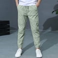 thumbnail image 1 of Gamivast Boys Chino Pants Back To School Stretch Flat Front Straight Fit Trousers Lightweight Work Office Pants with Side Pockets Comfortable Everyday Wear, 1 of 8