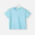 thumbnail image 1 of Gamivast Boys and Girls Summer Shirts Kids Cotton Crew Neck Basic Tees Solid Color Drop Shoulder T Shirts Summer Vacation Comfort Casual Shirts Blue 7-8Y Camiseta De Para Niños My Orders, 1 of 2