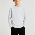 thumbnail image 1 of Gamivast Boys Long Sleeve T-Shirts Crewneck Casual Pullover Basic Tees Kids Athletic Activewear Tops Solid Color Undershirts for Fall Winter Everyday Wear, 1 of 7