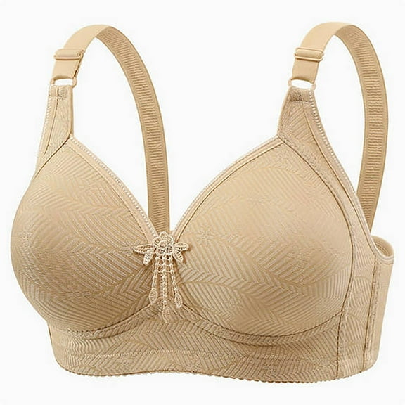 Gamivast Bras for Women Plus Size No Underwire Push Up Bra Seamless Supportive Full Coverage Wireless Bra Thin Everyday Bras BeigeS Sujetadores Sin Varillas Para Mujer