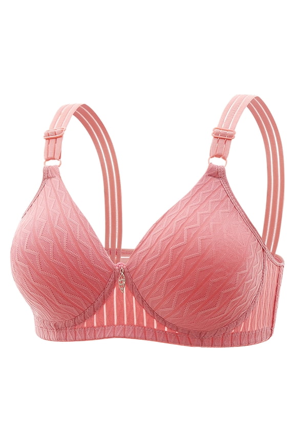 Bras for Women Plus Size No Underwire Push Up Bra Seamless Supportive Full Coverage Wireless Bra Thin Everyday Bras PinkL Brasier Sin Varillas Para Mujer