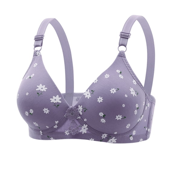 Gamivast Bras for Women Plus Size No Underwire Push Up Bra Seamless Supportive Full Coverage Wireless Bra Thin Everyday Bras PurpleXL Brasier Sin Costuras Para Mujer