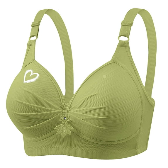 Gamivast Bras for Women No Underwire Seamless Push Up Bralettes Full Coverage Tshirt Brassiere Breathable Soft Comfortable V Neck Everyday Bras Plus Size Underwear Sujetadores De Mujer Green XXXXL