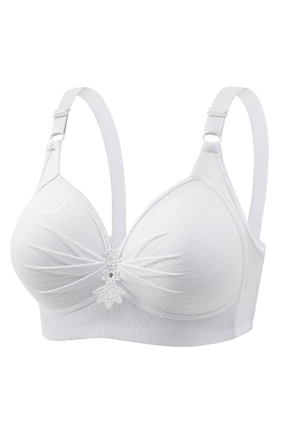 Bras for Women No Underwire Seamless Push Up Bralettes Full Coverage Tshirt Brassiere Breathable Soft Comfortable V Neck Everyday Bras Plus Size Underwear Sujetadores De Mujer White XXXXL