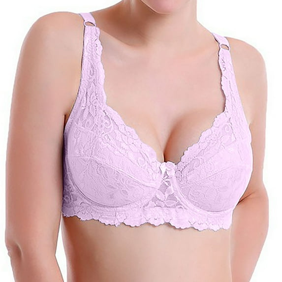 Gamivast Bras for Women No Underwire Sexy Lace Push Up Bra Comfortable Support Strappy Bras Breathable Lingerie Everyday Bras Pink 95C Brasier Sin Costuras Para Mujer Clearance