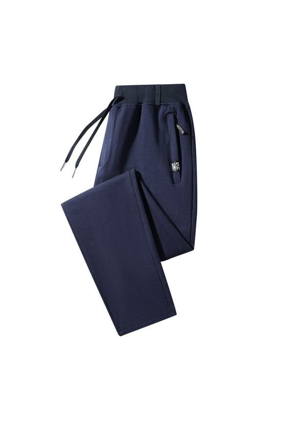 Breathable Work Pants for Men Casual Fitting Wide Leg Joggers Loose Open Bottom Sweatpants with Pockets Athletic Drawstring Solid Elastic Waist Trousers