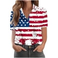 thumbnail image 1 of Gamivast Buttob Down Shirts for Women American Flag Collared Shirts Short Sleeve Loose Fit S Fourth of July Hirts Trendy Going out Tops Summer Going out Tops Vacation Party outfits Wear, 1 of 5