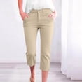 thumbnail image 1 of Gamivast Capri Pants for Women Mid Rise Straight Leg Cropped Pants Stretch Casual Slim Fit Ankle Length Summer Trousers with Pockets, 1 of 8