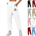 thumbnail image 1 of Gamivast Letters Printed Joggers Women Loose Elastic High Waisted Sweatpants with Pockets Y2K Casual Straight Leg Pants Winter Work Cuffs Ankle Pants, 1 of 5
