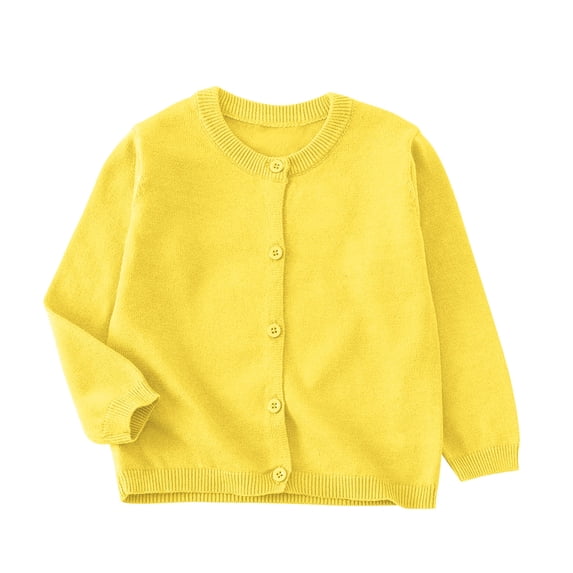 Gamivast Cardigan for Kids Crewneck Long Sleeve School Uniform Style Regular Fit Solid Button Down Design Soft Knit Pullover Sweater Everyday Wear