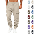 thumbnail image 1 of Gamivast Cargo Jogger for Men Straight Leg Drawstring Sweatpants with Mulitiple Pockets Loose Fit Elastic Waist Pants for Workout Hiking Beige XXXL, 1 of 5