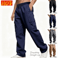 thumbnail image 1 of Gamivast Cargo Pants Men Hiking Casual Pants Elastic Waist Stretch Drawstring Relaxed Fitted Straight Leg Sweatpants with Multiple Pockets Athletic Work Joggers, 1 of 7