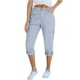 thumbnail image 1 of Gamivast Cargo Pants Women Summer Cargo Capris Capri Pants Dressy Joggers Casual Pull On Cropped Pants with Pockets Work Pants White M Juniors Returns Online, 1 of 8