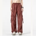 thumbnail image 1 of Gamivast Cargo Pants for Women Wide Leg Lightweight Y2K Cargo Pants Baggy Elastic Waist Adjustable Hem Hiking Pants for Streetwear Travel Fishing Outfits, 1 of 6