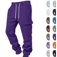thumbnail image 1 of Gamivast Cargo Sweatpants for Men with Mulitiple Pockets Elastic Waist Athletic Joggers Casual Drawstring Workout Track Pants Purple S, 1 of 5