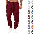 thumbnail image 1 of Gamivast Cargo Sweatpants for Men with Mulitiple Pockets Elastic Waist Athletic Joggers Casual Drawstring Workout Track Pants Wine M, 1 of 5