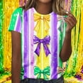 thumbnail image 1 of Gamivast Carnival Theme Shirts for Women Plus Size Loose Fitted Crewneck Short Sleeve Blouses Dressy Mask Graphic Tunic Tee Tops Happy Mardi Gras Day Outfits, 1 of 6
