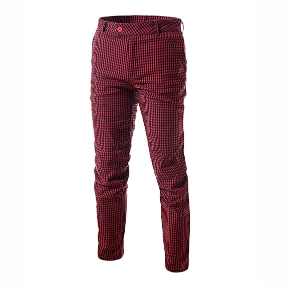 Gamivast Checkered Chino Pants for Men Slim Fit Stretch Plaid Trousers Casual Dress Pants for Men Business Office Work Bottoms Flat Front Classic Everyday Fashion Wear