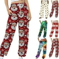 thumbnail image 1 of Gamivast Christmas Joggers for Women Xmas Elk Drawstring Pants with Pockets Funny Holiday Elastic Waist Sweatpants Comfy Casual Straight Leg Pajama Joggers, 1 of 5