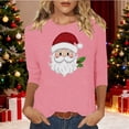 thumbnail image 1 of Gamivast Christmas Shirts for Women 2025 Three Quarter Sleeve Santa T-Shirt Cute Graphic Holiday Crewneck Casual Tunics Tops Winter Trendy Xmas Tees Family Matching Tops Blouse, 1 of 5