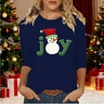 thumbnail image 1 of Gamivast Christmas Shirts for Women Plus Size Dressy 3/4 Length Sleeve Letter Graphic T Shirts Funny Xmas Snowman Crew Neck Holiday Blouses Winter Trendy Party Pullover 2025, 1 of 5