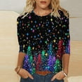 thumbnail image 1 of Gamivast Christmas Shirts for Women Plus Size Plus Size Crew Neck Santa Claus Graphic Tees Casual 3/4 Sleeve T Shirts Cute Holiday Xmas Trees Tops Fashion Trendy Party Blouses, 1 of 6