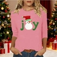 thumbnail image 1 of Gamivast Christmas Tops Women Dressy 3/4 Length Sleeve Letter Graphic T Shirts Funny Xmas Snowman Crew Neck Holiday Blouses Winter Trendy Party Pullover 2025, 1 of 5