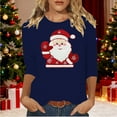 thumbnail image 1 of Gamivast Christmas Tunic Tops for Women Casual 3/4 Sleeve Shirts Dressy Round Neck Holiday Blouses Loose Fitted Santa Printed Party Tops Trendy Winter Fashion Outfits 2025, 1 of 5