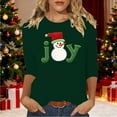 thumbnail image 1 of Gamivast Christmas Tunic Tops for Women Dressy 3/4 Length Sleeve Letter Graphic T Shirts Funny Xmas Snowman Crew Neck Holiday Blouses Winter Trendy Party Pullover 2025, 1 of 5