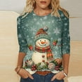 thumbnail image 1 of Gamivast Christmas Tunic Tops for Women Plus Size Crew Neck Santa Claus Graphic Tees Casual 3/4 Sleeve T Shirts Cute Holiday Xmas Trees Tops Fashion Trendy Party Blouses, 1 of 6