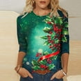 thumbnail image 1 of Gamivast Christmas Tunics for Women Plus Size Casual 3/4 Sleeve T-Shirts Dressy Xmas Trees Graphic Tees Holiday Round Neck Cute Tunic Tops Fall Winter Fashion Outfits 2025, 1 of 6