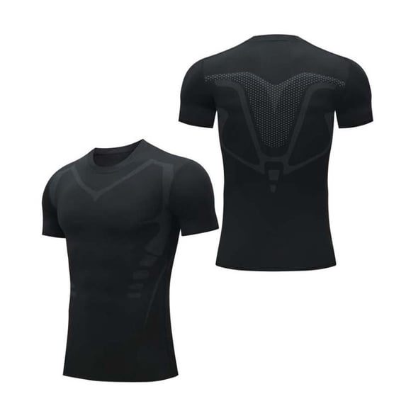 Gamivast Compression T-Shirt for Men Athletic Short Sleeve Fitness Base Layer Moisture Wicking Gym Workout Performance Tees Quick Dry Sports Training Tops Black M