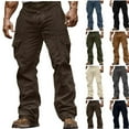 thumbnail image 1 of Gamivast Corduroy Pants Men Loose Straight Leg Cargo Sweatpants with Multiple Pockets Work Business Button Pant Hiking Workout Solid Activewear Sweatpants, 1 of 8