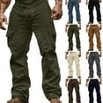 thumbnail image 1 of Gamivast Corduroy Pants Men Loose Straight Leg Cargo Sweatpants with Multiple Pockets Work Business Button Pant Hiking Workout Solid Activewear Sweatpants, 1 of 8