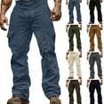 thumbnail image 1 of Gamivast Corduroy Pants Men Loose Straight Leg Cargo Sweatpants with Multiple Pockets Work Business Button Pant Hiking Workout Solid Activewear Sweatpants, 1 of 8