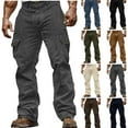 thumbnail image 1 of Gamivast Corduroy Pants Men Loose Straight Leg Cargo Sweatpants with Multiple Pockets Work Business Button Pant Hiking Workout Solid Activewear Sweatpants, 1 of 8