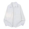 thumbnail image 1 of Gamivast Cotton Shirts for Men Oversized Lapel Collar Button up Shirts Casual Long Sleeve Sweatshirts with Chest Pockets Street Fashion Outfits, 1 of 5
