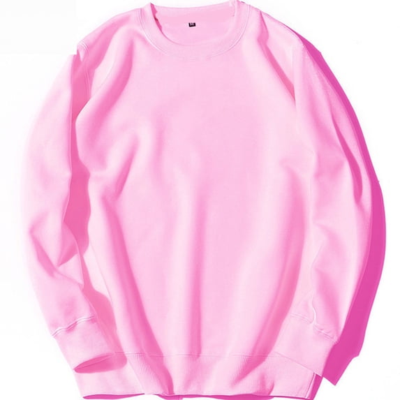 Gamivast Crewneck Sweatshirt for Men Long Sleeve Pullover Basic Fall Tops Comfortable Relaxed Fit Everyday Loungewear Essential Apparel Pink XXL
