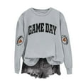 thumbnail image 1 of Gamivast Crewneck Sweatshirts Women Funny Football Graphic Drop Shoulder Crewneck Sweatshirt Loose Casual Long Sleeve Game Day Pullover Superbowl Outfit, 1 of 3