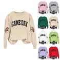 thumbnail image 1 of Gamivast Crewneck Sweatshirts Women Funny Football Graphic Drop Shoulder Crewneck Sweatshirt Loose Casual Long Sleeve Game Day Pullover Superbowl Outfit, 1 of 2